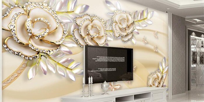 1000x800 US $9.45 37% OFF|Beibehang wallpaper for walls 3 d 3d fashion high fashion  European golden rose leaves photo wall mural wallpaper papel de parede-in 