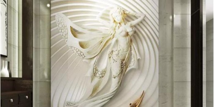 1000x1185 US $15.4 30% OFF|Custom Wallpaper 3d Fashion Beautiful Mermaid 3D Relief  Indoor Porch Background Wall Decoration Mural Wallpaper-in Wallpapers from 