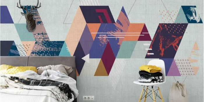 1000x800 US $9.0 40% OFF|beibehang wall papers home decor Retro Modern 3D Fashion  Wallpaper Nordic Abstract Colorful Geometric Pattern Background behang-in 