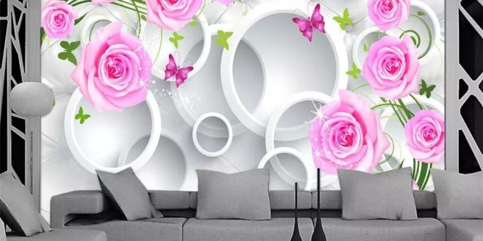 1000x800 US $9.6 36% OFF|Beibehang Custom wallpaper pink rose fashion elegant white  soft bag 3D fashion TV background living room bedroom 3d wallpaper-in