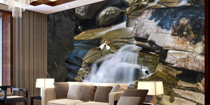 1019x818 Custom Photo Wall Mural Wall Papers Home Decor Waterfall scenery Wallpaper  For Wall 3D Fashion 3D Murals