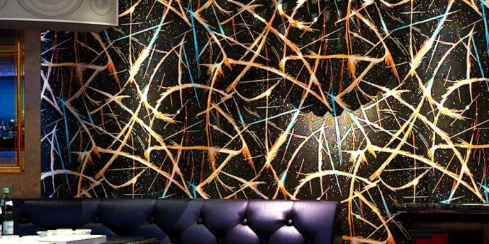 1001x1001 Amazon.com: BIZHIHNK Ktv Gold Foil Wallpaper Waterproof 3D Fashion