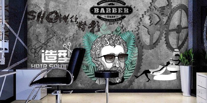 1000x800 Free Shipping Barber Shop Design Shop Custom 3D Fashion Photo