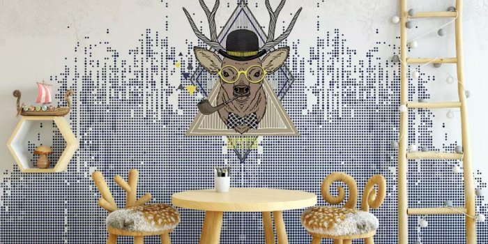 1528x1116 3D Fashion Deer 45 Wall Paper Exclusive MXY Wallpaper Decal Indoor