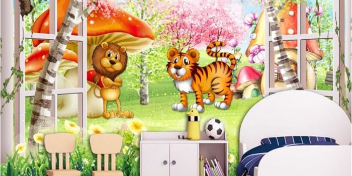 1000x800 US $9.3 38% OFF|beibehang 3D fashion silk cloth wallpaper outdoors scenery  beautiful scenery cartoon children room papel de parede 3d wallpaper -in