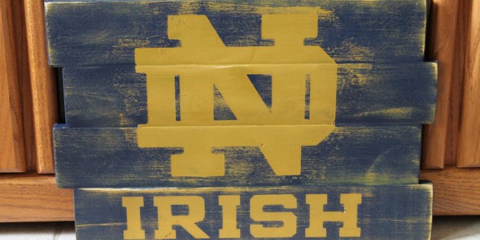 1500x1000 Notre Dame Fighting Irish Distressed Wood Sign by wintermountain