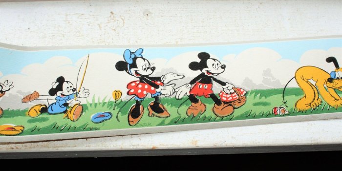 1500x1000 Vintage 1940s Mickey Mouse Wallpaper Border Dex Brand Unused