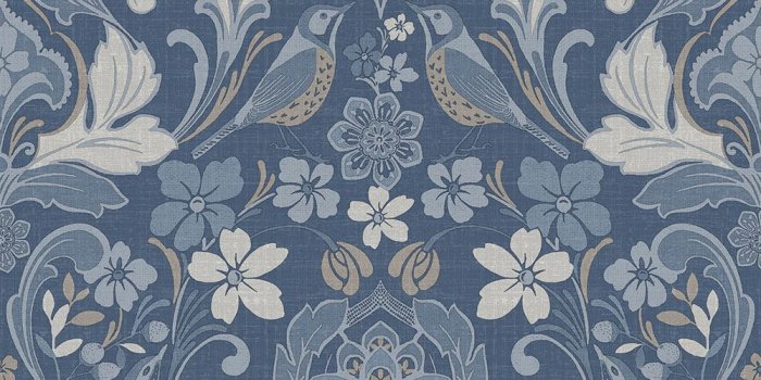 1000x1000 Arthouse Folk Floral Wallpaper - 676002 - Denim Blue