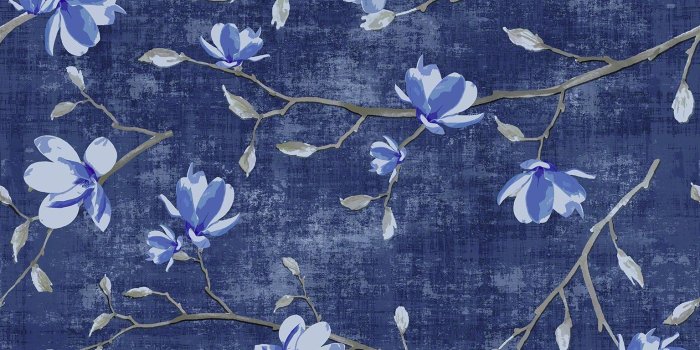 1536x2048 Bloom Delft Blue Wallpaper