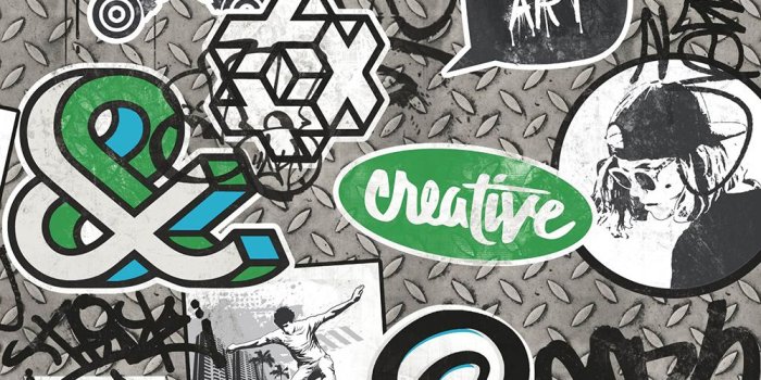1000x1200 Details about Ugepa Scrap Metal Green Wallpaper L15821 - Novelty Kids Boys  Graffiti Skateboard