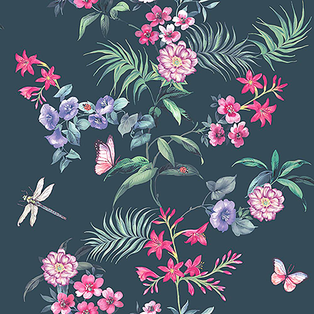 1000x1000 8 in. x 10 in. Carmen Black Floral Sample