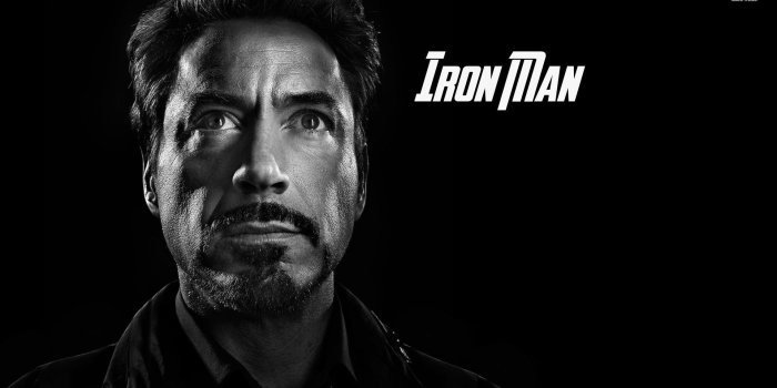 1920x1080 Black and white Tony Stark - The Avengers wallpaper - Movie