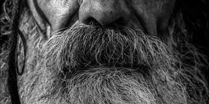 2400x3600 grayscale photo of a man with beard free image | Peakpx