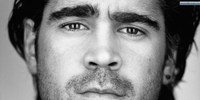 1920x1080 Colin Farrell Black & White Face Closeup Wallpaper