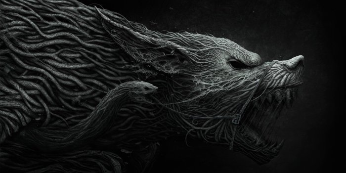 2200x1375 2928875 dark creature snake wolf wallpaper and background | Animal
