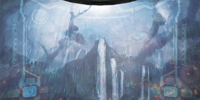 2560x1600 Gray and blue videograme screenshot, Metroid Prime, point of view