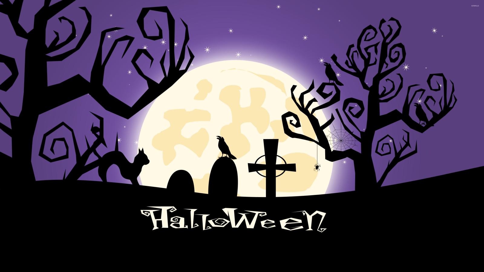 3840x2160 Halloween night in the graveyard wallpaper - Holiday wallpapers - #49558