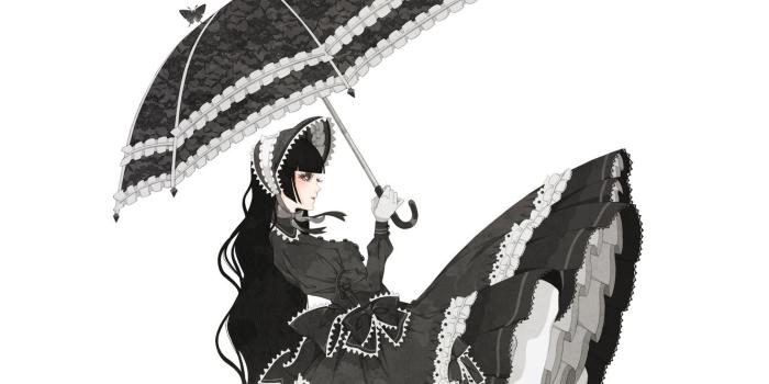 1332x850 Wallpaper girl, butterfly, umbrella, bows, Quinceanera dresses