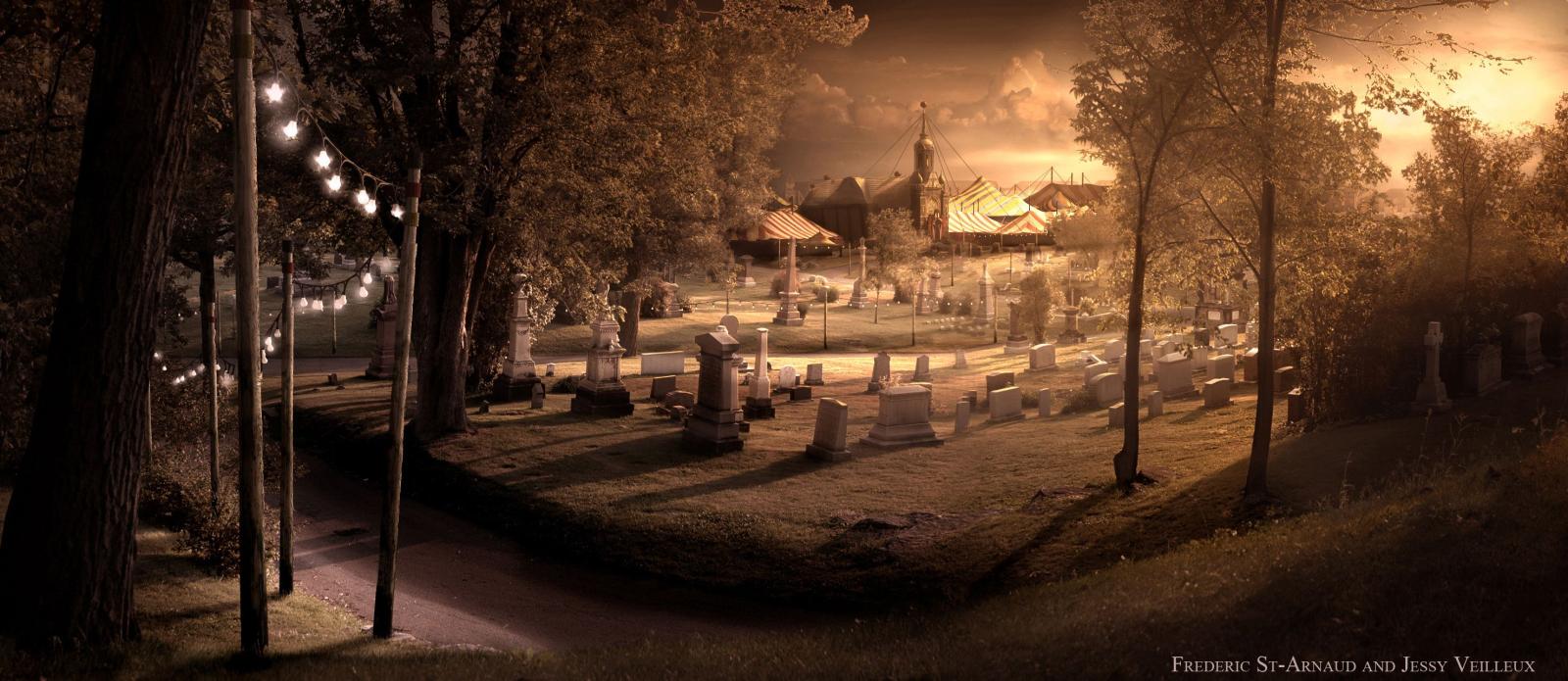 2961x1287 56+ Creepy Graveyard Wallpapers on WallpaperPlay