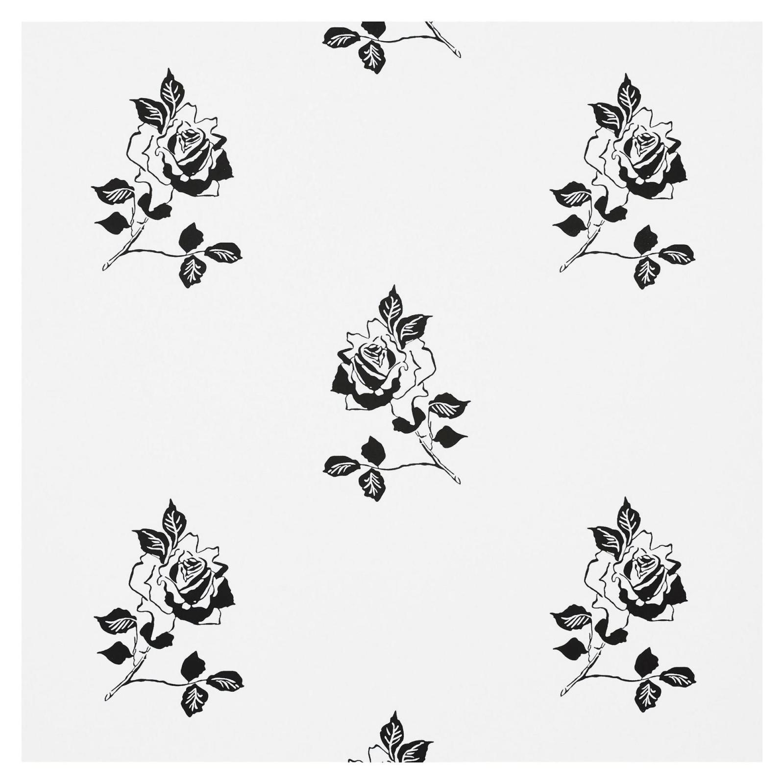 2000x2000 Schumacher Vogue Living Adele Floral Wallpaper in Blackwork