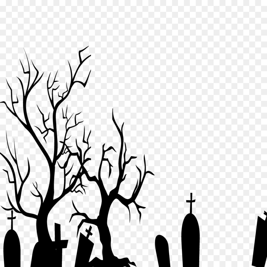900x900 Black And White, Halloween, Cemetery, Art, Monochrome - Halloween