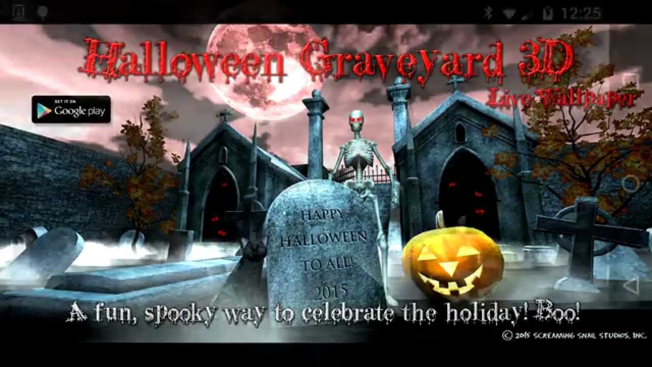 1280x720 Halloween Graveyard 3D Live Wallpaper for Android