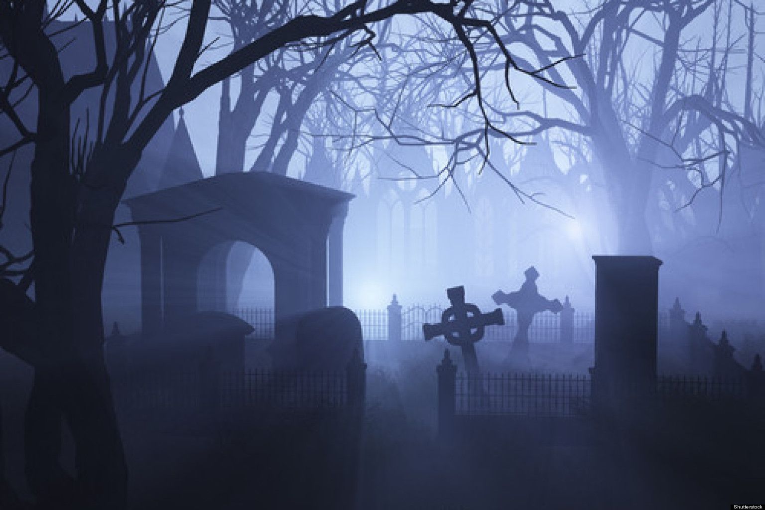 1536x1024 Spooky graveyard wallpaper halloween
