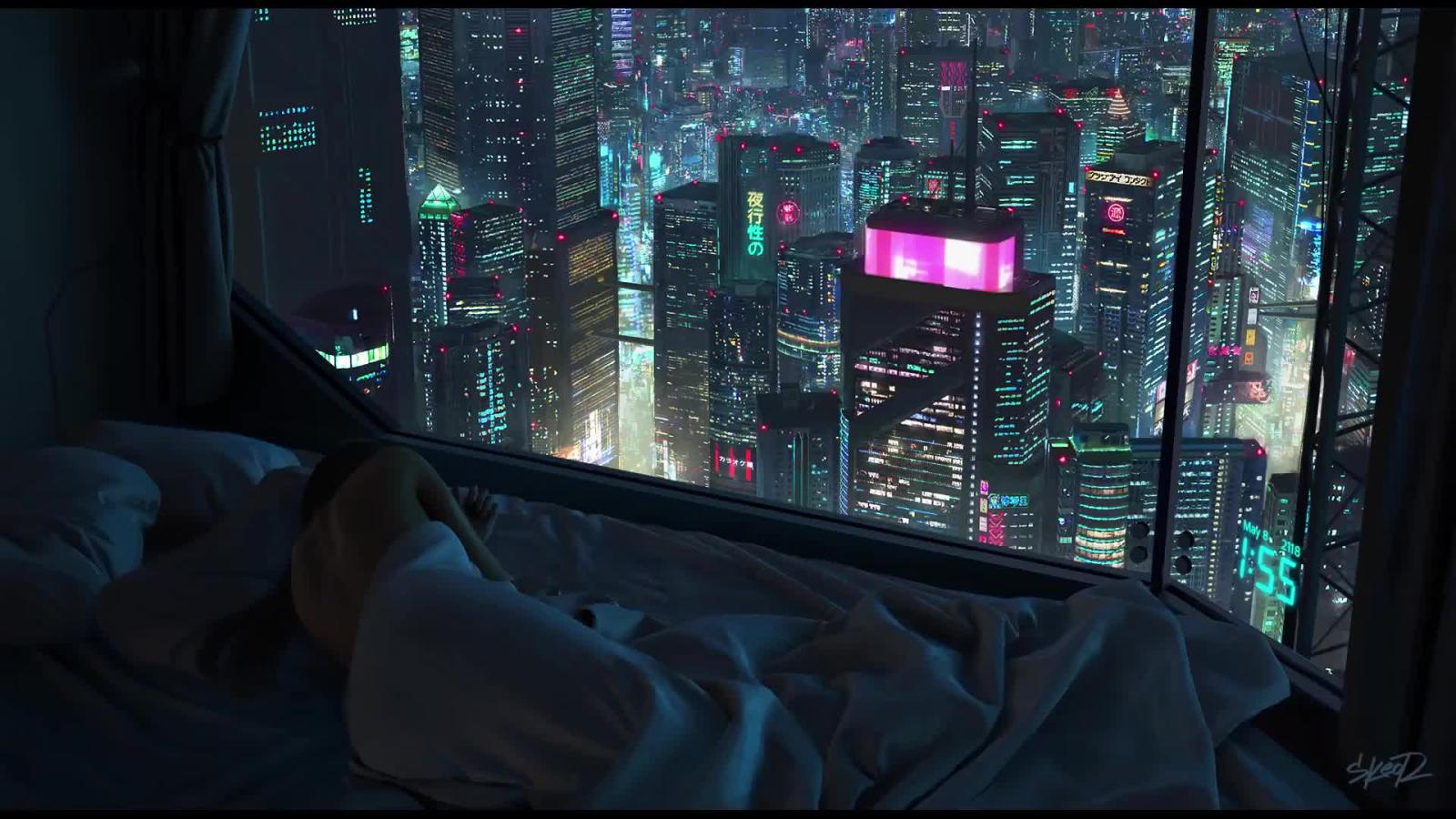 1920x1080 Cyberpunk City Night Time HD Live Wallpaper - DesktopHut