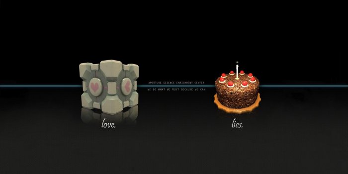 1920x1200 portal, Companion, Cube, Aperture, Laboratories, Cakes Wallpapers HD