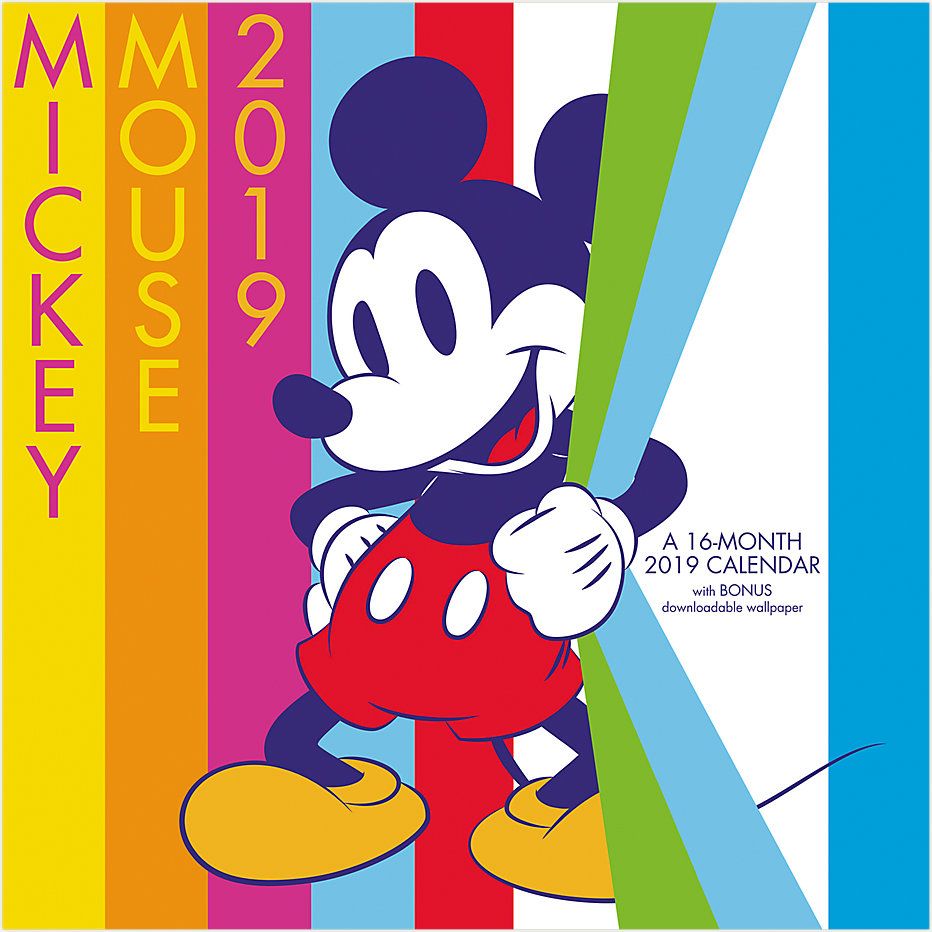 932x932 Walt Disney Classic Mickey Mouse 16 Month 2019 Wall Calendar w/ Download  UNUSED