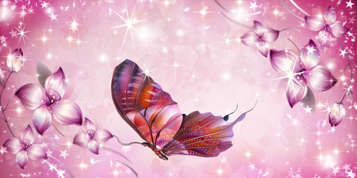 1920x1080 Flowers Stars Butterflies (id: 125289) | BUZZERG