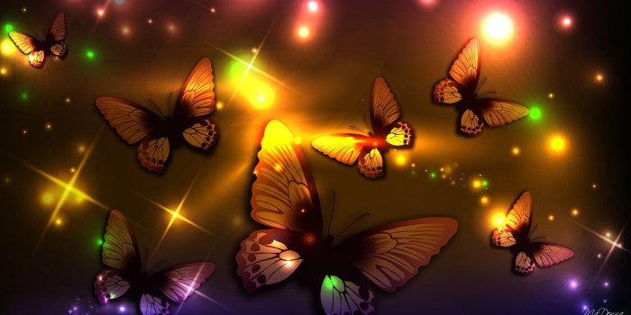 1920x1080 Other: Stars Abstract Bright Butterflies Light Firefox Sparkles