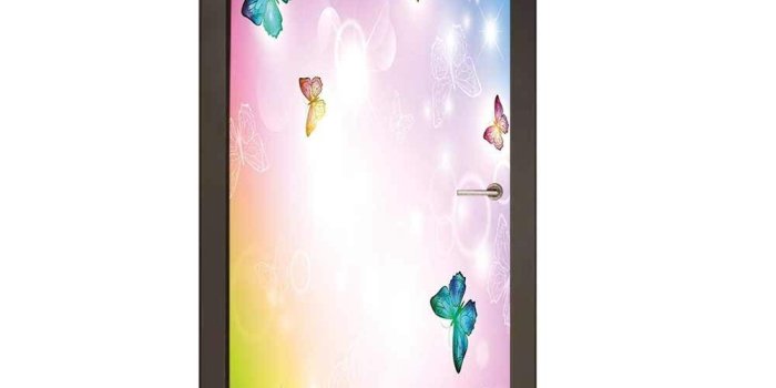 1000x1000 Amazon.com: Rainbow 3D Door Wallpaper Colorful Butterflies with
