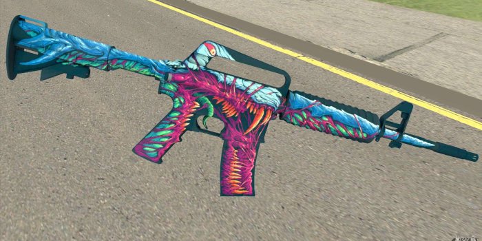 1920x1080 CS:GO M4A1 (Hyper Beast Skin) for GTA San Andreas