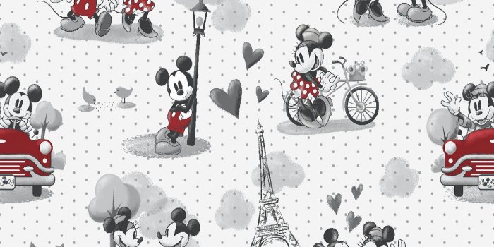 1200x1360 Disney Mickey & Minnie Mouse Cotton Fabric -Vintage Romance
