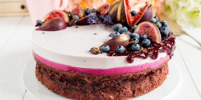 1366x768 Download 1366x768 Fig Cake, Dessert, Blueberries Wallpapers for