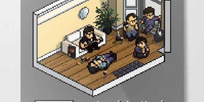 1500x1500 Oasis: Definitely Maybe - Isometric Pixel Art Metal Print