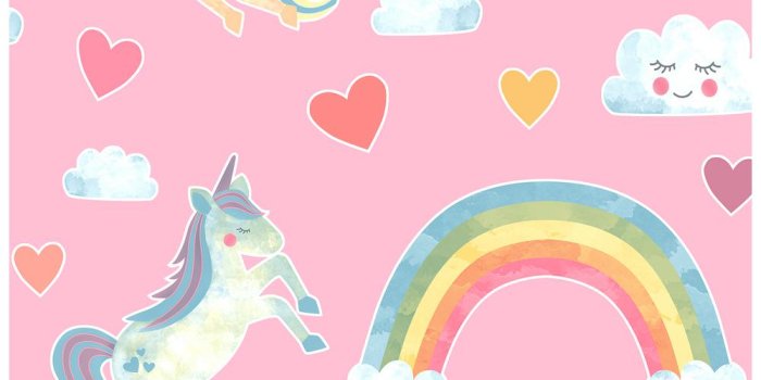1000x1000 8 in. x 10 in. Elora Pink Unicorn Wonderland Wallpaper Sample