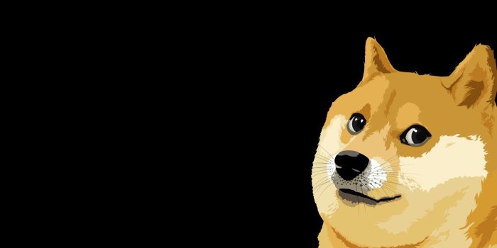 1332x850 Wallpaper Minimalism, Dog, Black background, Picture, Dog, Art, Doge