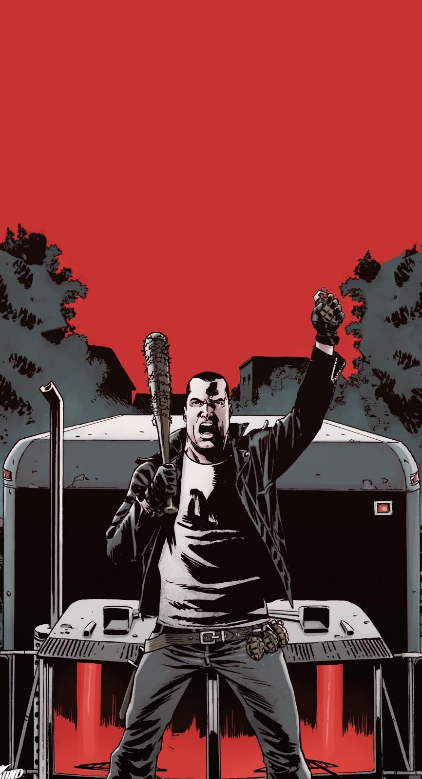 866x1596 A Negan phone wallpaper from the comic cover : thewalkingdead