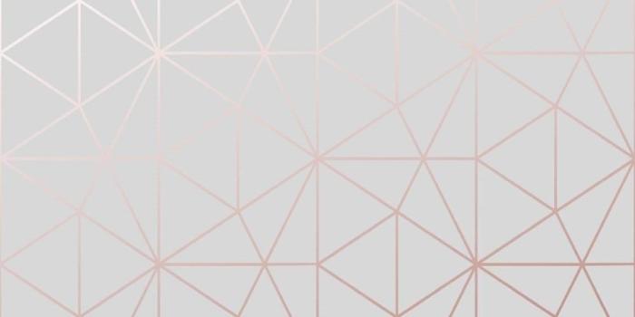 1000x1000 Metro Prism Geometric Triangle Wallpaper - Grey and Rose Gold - WOW009