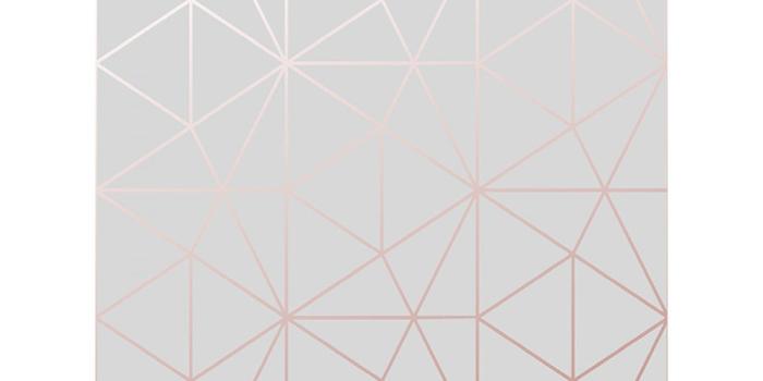 1200x1200 Metro Prism Geometric Triangle Wallpaper Grey and Rose Gold WOW009