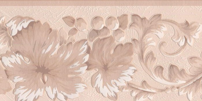 1500x1076 Beige White Lace Floral Wallpaper Border Retro Design, Roll 15' x 7