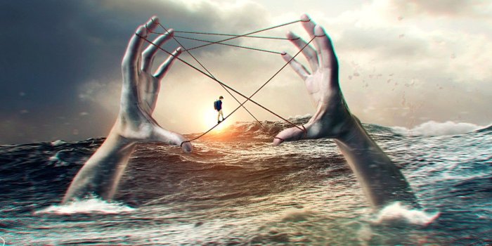 1332x850 Wallpaper Sunset, The ocean, Wave, Storm, Collage, Squirt, Hope