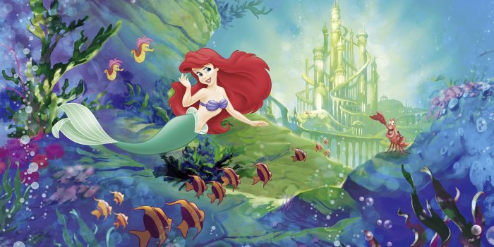2000x1381 Ariel's Castle wall mural wallpaper Disney| Buy it now