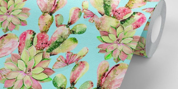 1024x1024 Sweet Cactus Mural Wallpaper (m²)