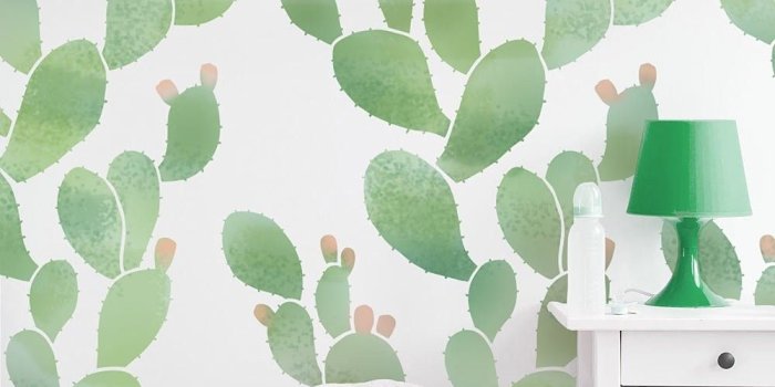 1000x1000 Prickly Pear Stencil - Trendy cactus wall pattern for fun and easy DIY home  decor