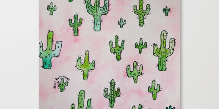 1500x1500 Cactus Wallpaper Canvas Print
