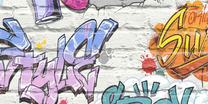 1000x1208 Graffiti Tag by Albany - White - Wallpaper - L17905