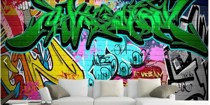 1000x800 US $30.0 |Custom graffiti wallpaper, colorful graffiti mural for bar KTV  hotel background wallpaper home decoration wallpaper-in Wallpapers from  Home